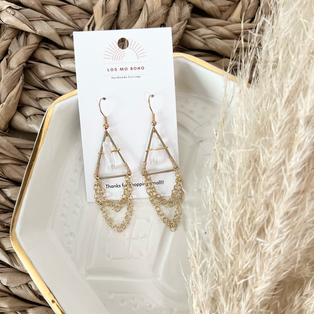 Boho Quarts Crystal Earrings